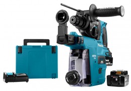 Makita DHR242RTJW 18V LXT Brushless SDS+ Rotary Hammer With 2 x 5.0Ah Batteries, Charger, DX07 Dust Extraction Kit & Mak £449.95